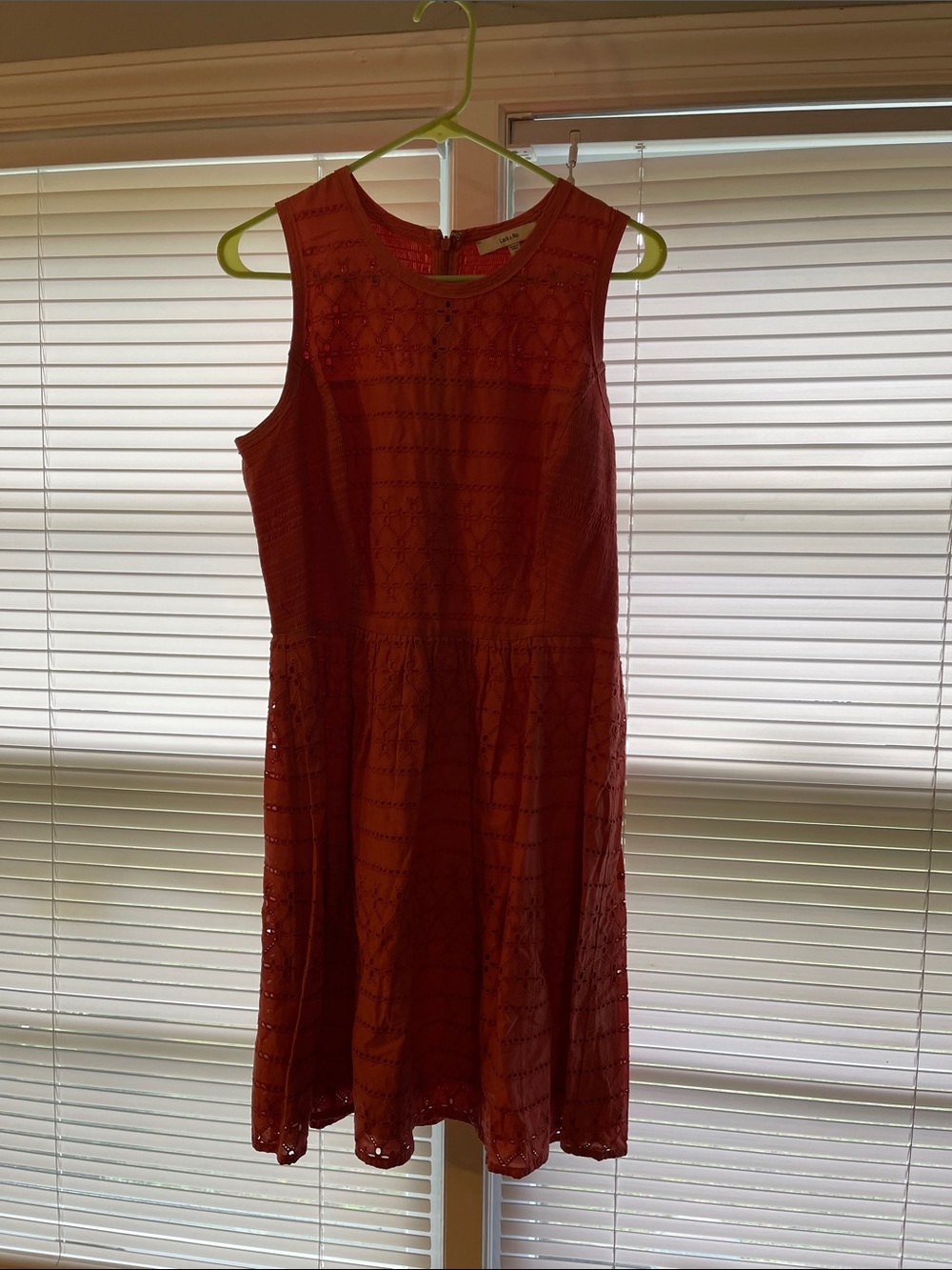 Sleeveless Peach Eyelet Fit & Flare Dress - Brand: Lark & Ro